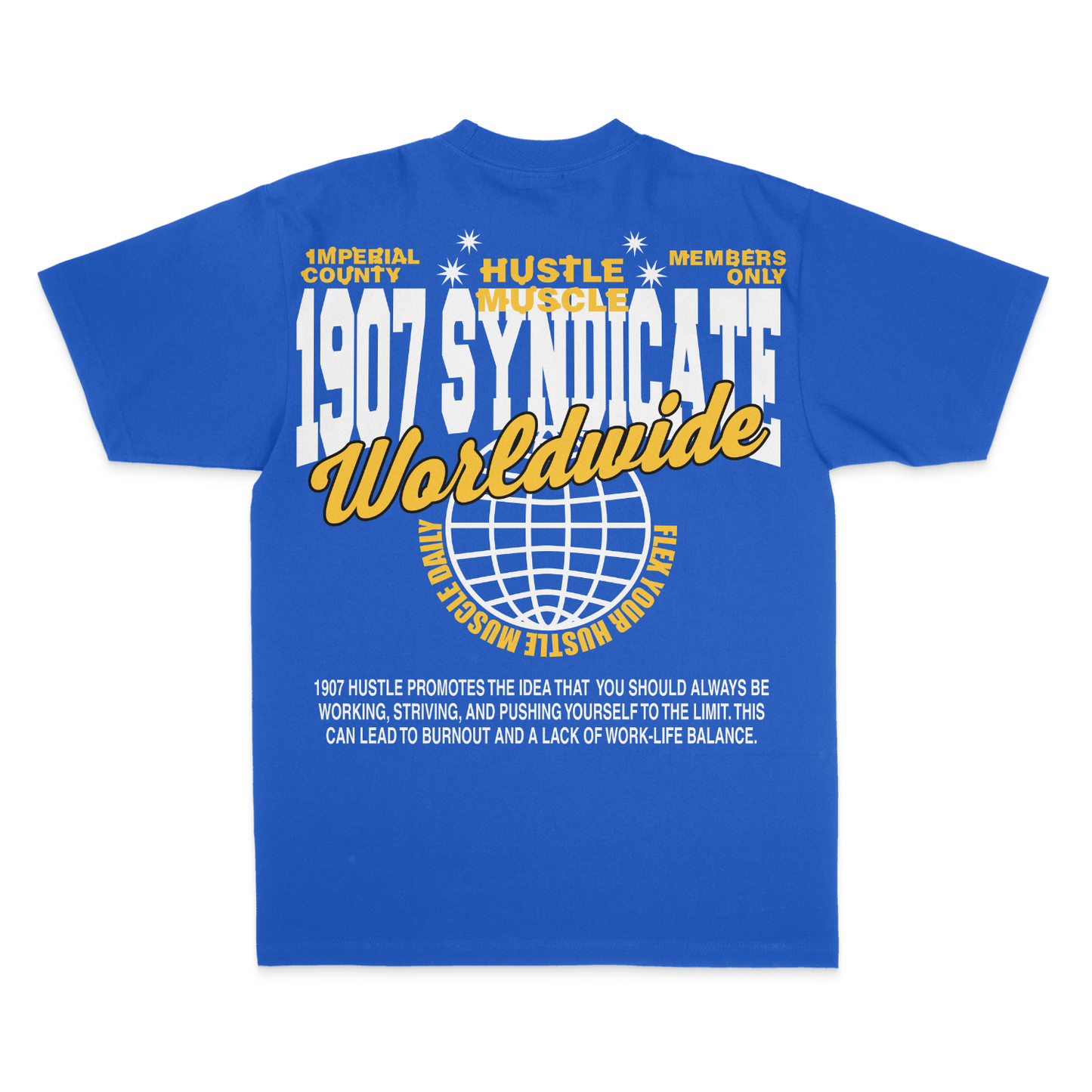 Hustle Muscle Short Sleeve Tee Royal Blue