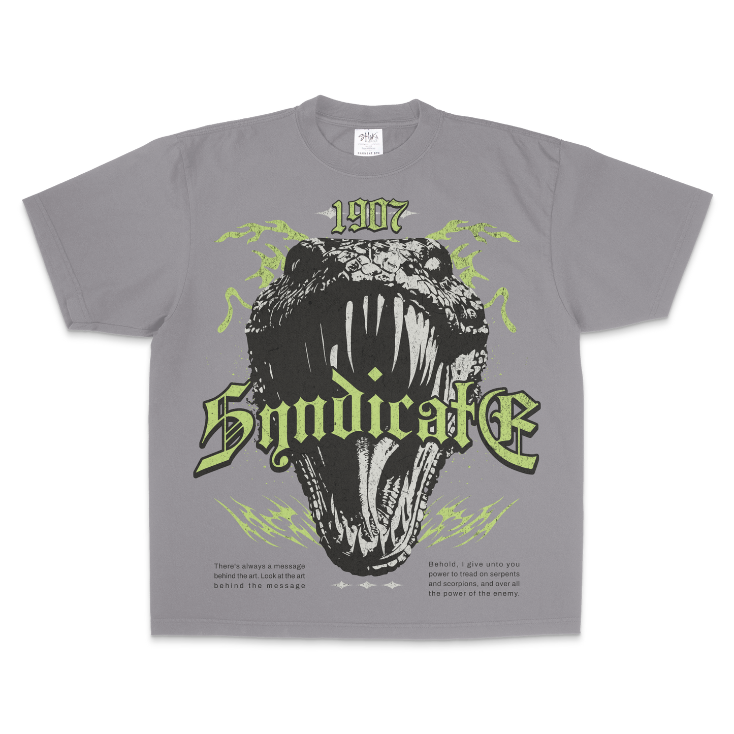 Sacred Venom Tee in Grey Controlled Chaos