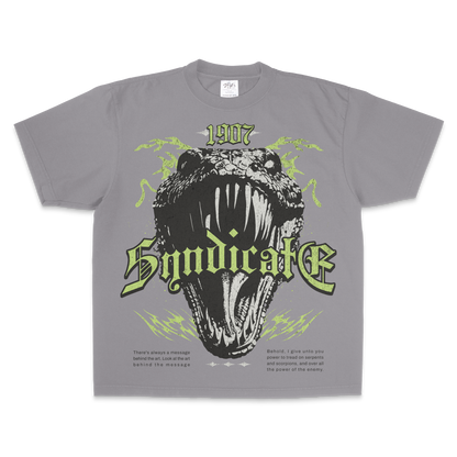 Sacred Venom Tee in Grey Controlled Chaos